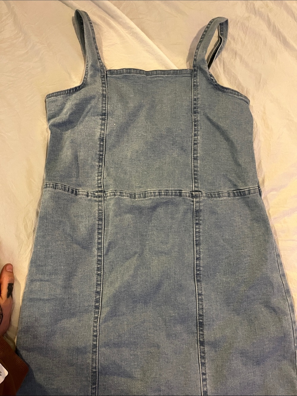 Steve Madden Light Blue Denim Square-Neck Tank Maxi - Picture 2 of 4